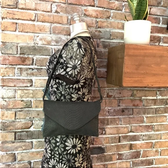 Gigi New York Embossed Python Leather Envelope Bag - Picture 9 of 9